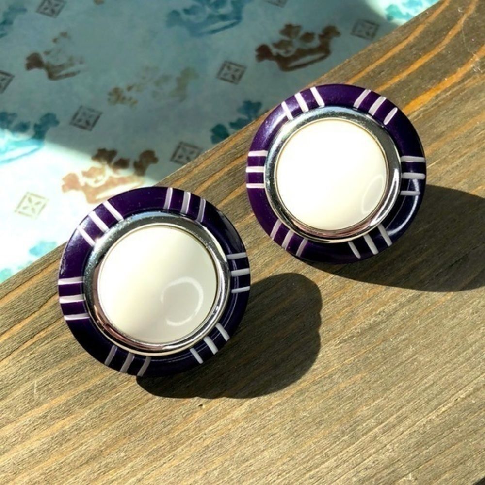 Vintage Large Button Earrings